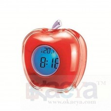 OkaeYa Apple Shaped Desktop Digital Talking Alarm Clock Temperature Display